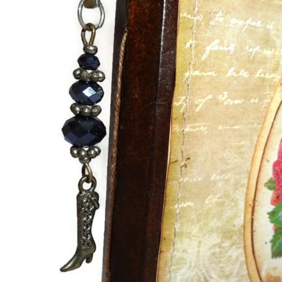 Shepherd Hook Beaded Charm Bookmark Handmade #26 - Picture 4 of 4